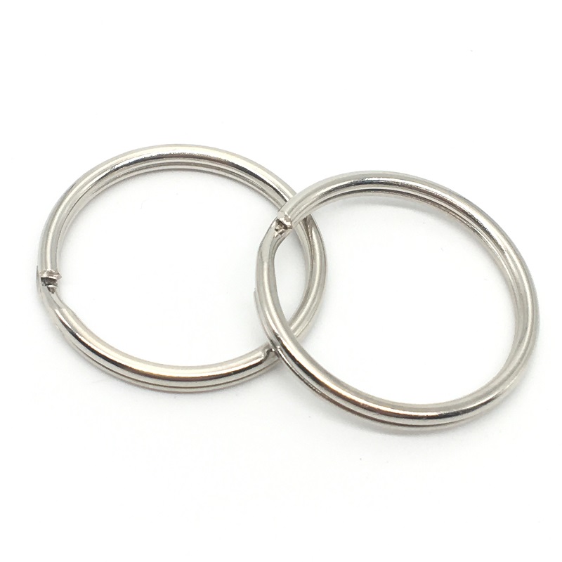 2.1×35 mm round silver iron keyring